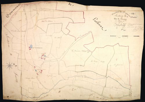 Saint-Parize-le-Châtel, cadastre ancien : plan parcellaire de la section B dite de Limoux, feuille 3