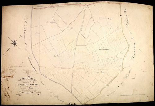 Saint-Parize-le-Châtel, cadastre ancien : plan parcellaire de la section C dite du Bourg, feuille 1
