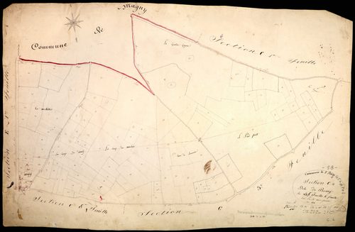 Saint-Parize-le-Châtel, cadastre ancien : plan parcellaire de la section C dite du Bourg, feuille 4