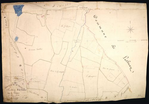 Saint-Parize-le-Châtel, cadastre ancien : plan parcellaire de la section B dite de Limoux, feuille 2