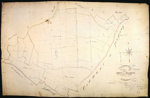 Saint-Parize-le-Châtel, cadastre ancien : plan parcellaire de la section A dite de Chéron et la Chasseigne, feuille 4
