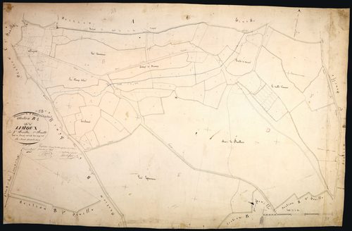 Saint-Parize-le-Châtel, cadastre ancien : plan parcellaire de la section B dite de Limoux, feuille 1