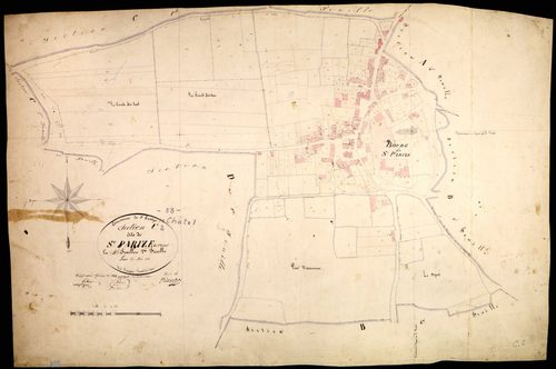 Saint-Parize-le-Châtel, cadastre ancien : plan parcellaire de la section C dite du Bourg, feuille 2