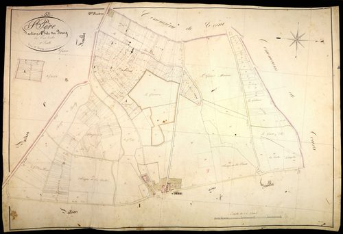 Saint-Père, cadastre ancien : plan parcellaire de la section A dite du Bourg, feuille 1