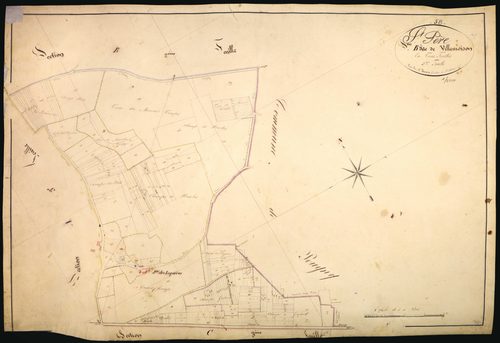 Saint-Père, cadastre ancien : plan parcellaire de la section B dite de Villemoison, feuille 3