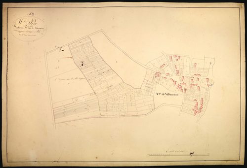 Saint-Père, cadastre ancien : plan parcellaire de la section B dite de Villemoison, feuille 1, développement