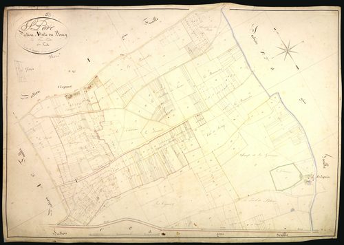 Saint-Père, cadastre ancien : plan parcellaire de la section A dite du Bourg, feuille 3