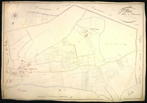 Saint-Père, cadastre ancien : plan parcellaire de la section B dite de Villemoison, feuille 1