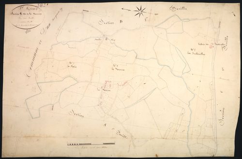 Saint-Péreuse, cadastre ancien : plan parcellaire de la section A dite de la Varenne, feuille 2