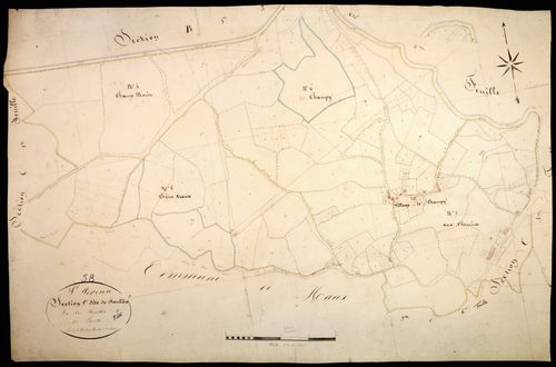 Saint-Péreuse, cadastre ancien : plan parcellaire de la section C dite de Saulières, feuille 2