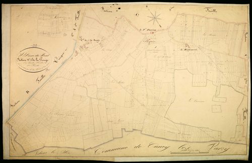 Saint-Pierre-du-Mont, cadastre ancien : plan parcellaire de la section C dite de la Pouge, feuille 1