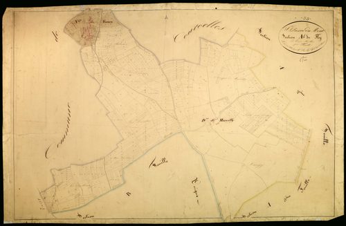 Saint-Pierre-du-Mont, cadastre ancien : plan parcellaire de la section A dite de Flez, feuille 1