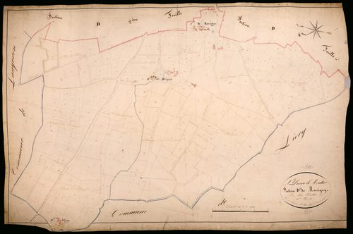 Saint-Pierre-le-Moûtier, cadastre ancien : plan parcellaire de la section D dite de Marcigny, feuille 3