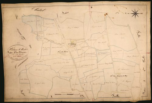 Saint-Pierre-le-Moûtier, cadastre ancien : plan parcellaire de la section A dite de la Beauce, feuille 5