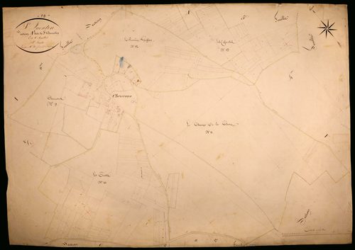 Saint-Quentin-sur-Nohain, cadastre ancien : plan parcellaire de la section A dite de Saint-Quentin, feuille 3