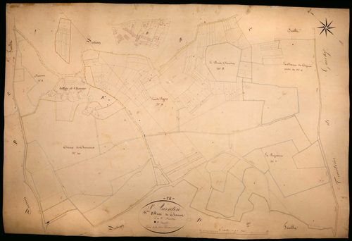 Saint-Quentin-sur-Nohain, cadastre ancien : plan parcellaire de la section B dite de Chaume, feuille 2