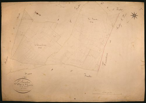 Saint-Quentin-sur-Nohain, cadastre ancien : plan parcellaire de la section A dite de Saint-Quentin, feuille 4