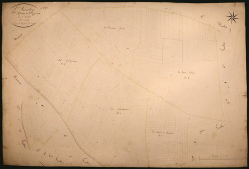 Saint-Quentin-sur-Nohain, cadastre ancien : plan parcellaire de la section A dite de Saint-Quentin, feuille 2