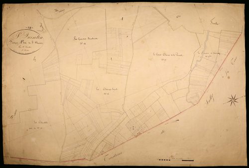 Saint-Quentin-sur-Nohain, cadastre ancien : plan parcellaire de la section A dite de Saint-Quentin, feuille 5