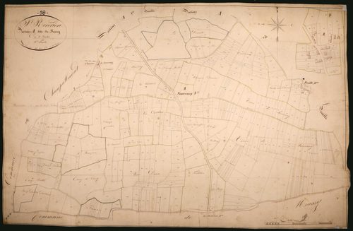 Saint-Révérien, cadastre ancien : plan parcellaire de la section A dite du Bourg, feuille 4