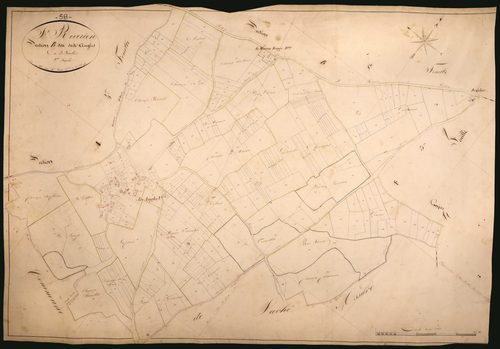 Saint-Révérien, cadastre ancien : plan parcellaire de la section B dite des Angles, feuille 2