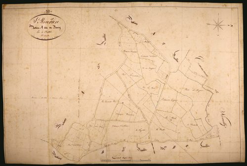 Saint-Révérien, cadastre ancien : plan parcellaire de la section A dite du Bourg, feuille 2