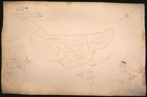 Saint-Révérien, cadastre ancien : plan parcellaire de la section A dite du Bourg, feuille 3, développement
