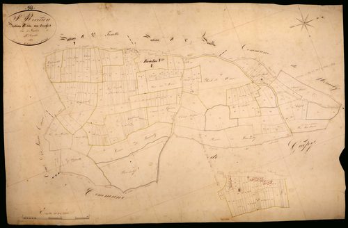 Saint-Révérien, cadastre ancien : plan parcellaire de la section B dite des Angles, feuille 3