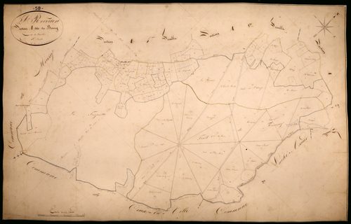 Saint-Révérien, cadastre ancien : plan parcellaire de la section A dite du Bourg, feuille 3