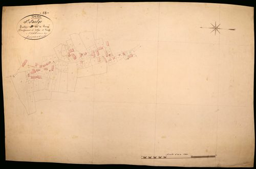 Saint-Saulge, cadastre ancien : plan parcellaire de la section D dite de Pouzy, feuille 5, développement