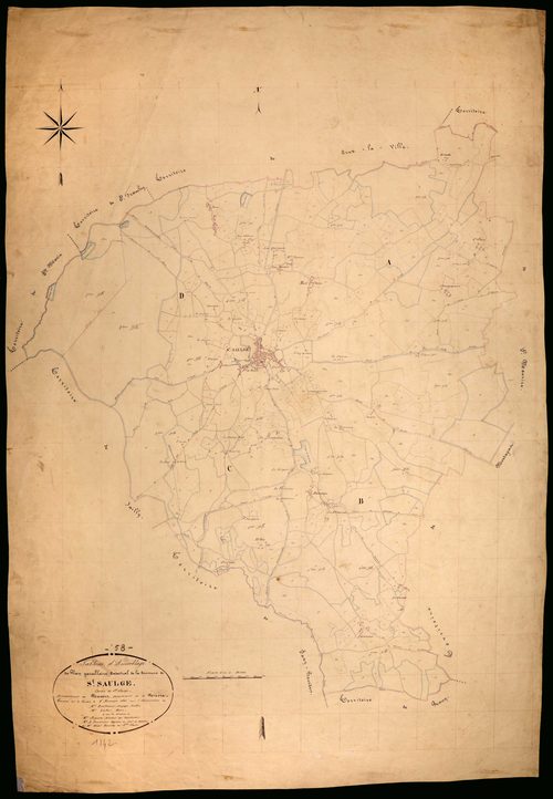 Saint-Saulge, cadastre ancien : tableau d'assemblage