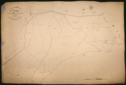 Saint-Saulge, cadastre ancien : plan parcellaire de la section B dite de Ranceau, feuille 5
