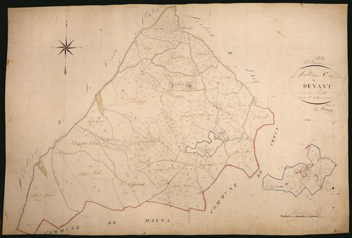 Saint-Seine, cadastre ancien : plan parcellaire de la section C dite du Devant