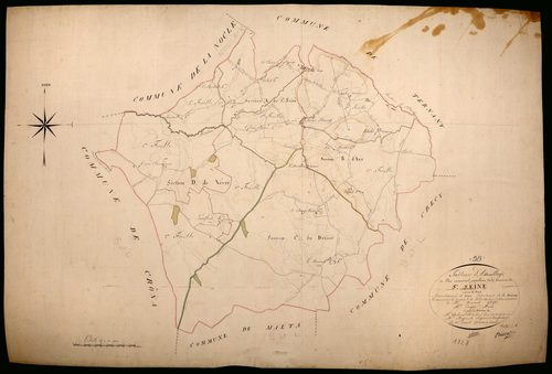 Saint-Seine, cadastre ancien : tableau d'assemblage