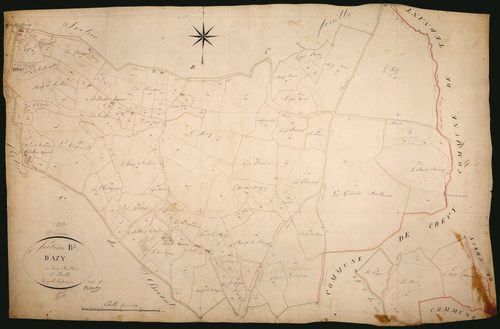 Saint-Seine, cadastre ancien : plan parcellaire de la section B dite d'Azy, feuille 2