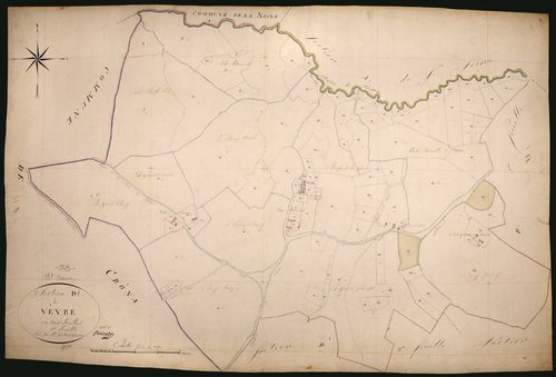 Saint-Seine, cadastre ancien : plan parcellaire de la section D dite de Vèvre, feuille 1