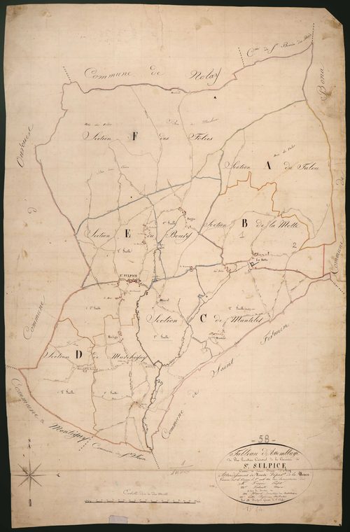Saint-Sulpice, cadastre ancien : tableau d'assemblage