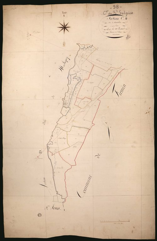 Saint-Sulpice, cadastre ancien : plan parcellaire de la section C dite de Mantelet, feuille 4