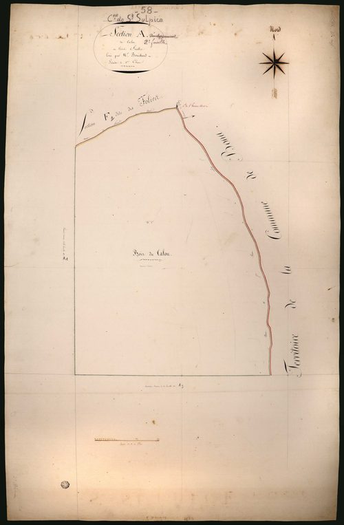 Saint-Sulpice, cadastre ancien : plan parcellaire de la section A dite du Talou, feuille 2