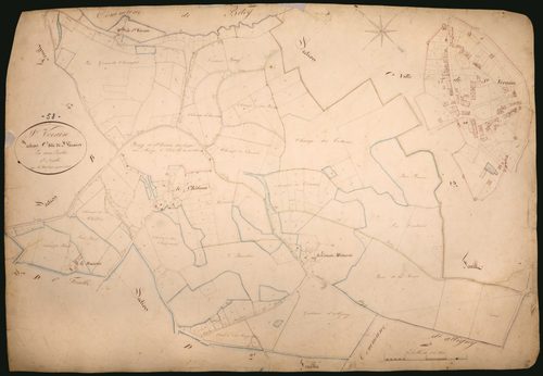 Saint-Vérain, cadastre ancien : plan parcellaire de la section C dite de Saint-Vérain, feuille 1