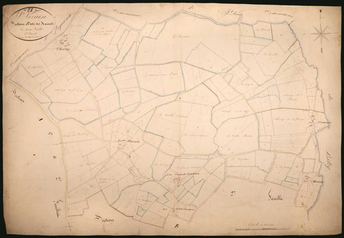 Saint-Vérain, cadastre ancien : plan parcellaire de la section B dite des Haverts, feuille 1