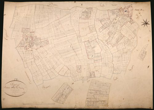 Saizy, cadastre ancien : plan parcellaire de la section D dite du Bourg, feuille 1
