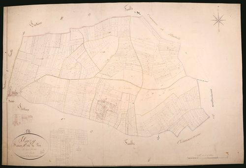 Saizy, cadastre ancien : plan parcellaire de la section B dite de Fin, feuille 2