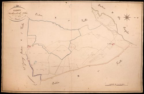 Sardy-lès-Epiry, cadastre ancien : plan parcellaire de la section C dite de Blin, feuille 2