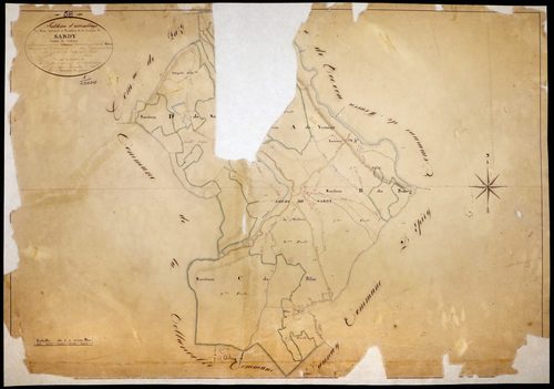 Sardy-lès-Epiry, cadastre ancien : tableau d'assemblage