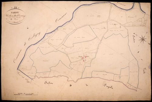 Sardy-lès-Epiry, cadastre ancien : plan parcellaire de la section A dite de Vernizy, feuille 2