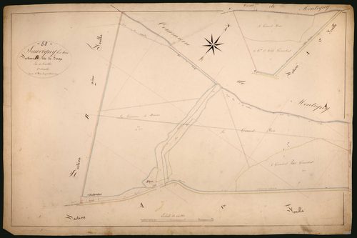 Sauvigny-les-Bois, cadastre ancien : plan parcellaire de la section B dite de Forges, feuille 1