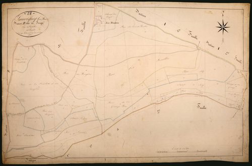 Sauvigny-les-Bois, cadastre ancien : plan parcellaire de la section B dite de Forges, feuille 4