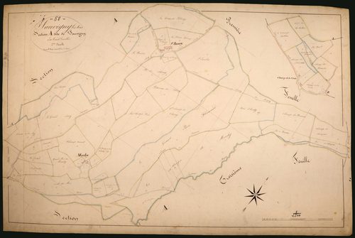Sauvigny-les-Bois, cadastre ancien : plan parcellaire de la section A dite de Sauvigny, feuille 2