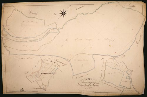 Sauvigny-les-Bois, cadastre ancien : plan parcellaire de la section A dite de Sauvigny, feuille 3